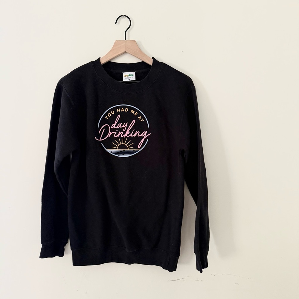 Tipsy Elves Black You had me at day drinking Sweatshirt size medium